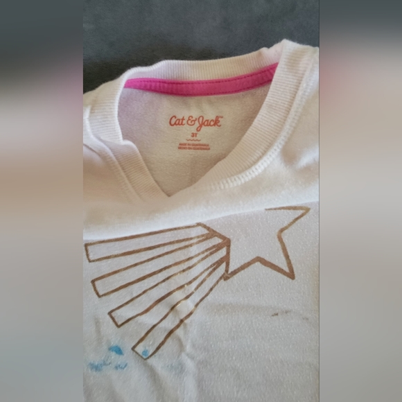 Girls 3T Cat & Jack Pink Shooting Star Sweatshirt - Picture 5 of 6